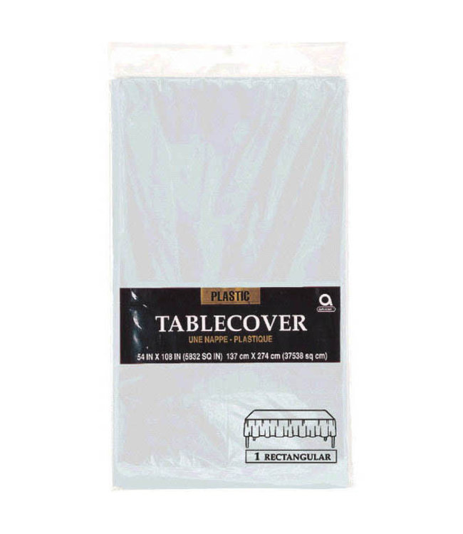 Amscan Inc. Plastic Rectangular Table Cover (54X108) Inches-Silver
