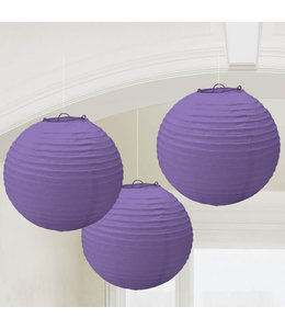 Amscan Inc. Round Paper Lantern  24.1cm 3/pk - Purple