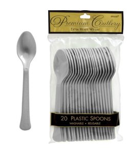Amscan Inc. Festive Spoons- Silver