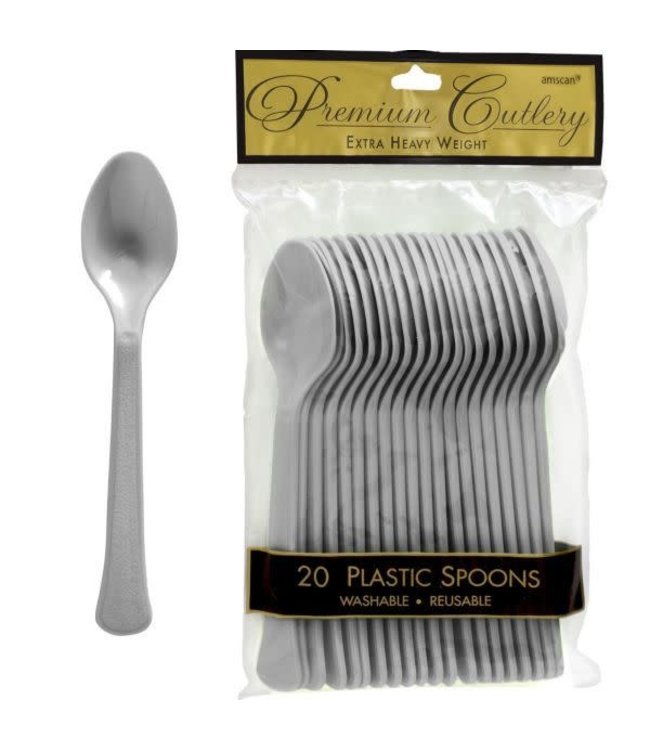 Amscan Inc. Plastic Spoons 20/pk-Silver