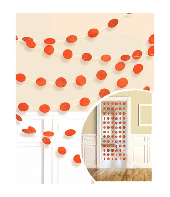 Amscan Inc. Dot Garlands - Orange Glitter