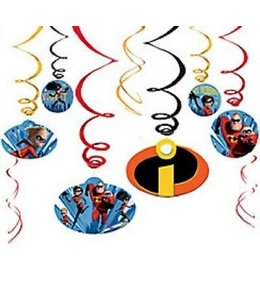 Amscan Inc. Incredibles 2 - Swirl Decorations 12/pk