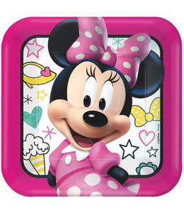 Amscan Inc. 9" Plate Square Minnie Mouse Happy Helper
