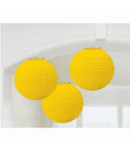 Amscan Inc. Paper Lantern Round 24.1cm - Yellow 3/pk