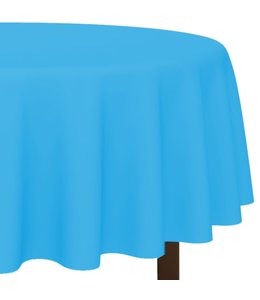 Amscan Inc. Plastic Round Table Cover 84 Inches-Carribean Blue