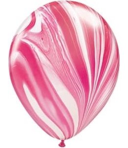 Qualatex 11 Inch Latex Balloons 100 ct-Red And White SuperAgate