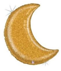 Betallic 42 Inch Balloon Gold Glitter Crescent Moon Shape Flat