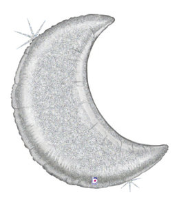 Betallic 42" Silver Glitter Moon Shp -Flt