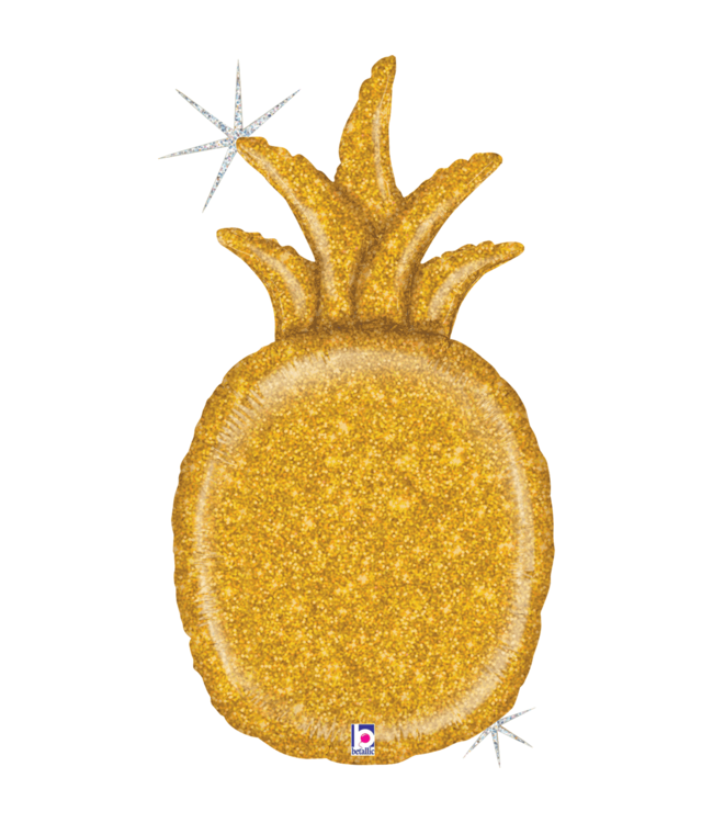 Betallic 35" Gold Glitter Pineapple Shp-F