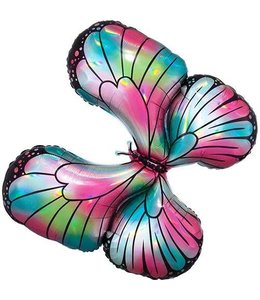 Anagram 30 Inch Balloon Teal/Pink Butterfly Shape Flat
