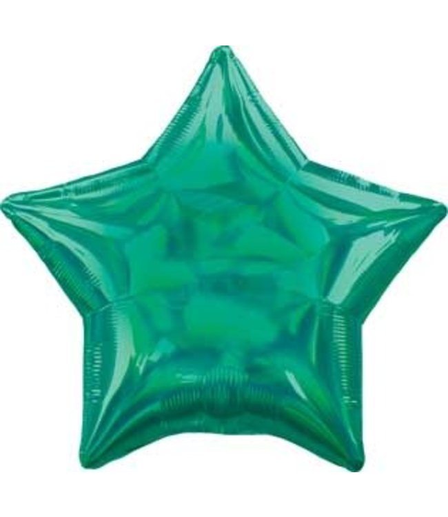 Anagram 19 Inch Balloon  Iridescent Green Star Flat
