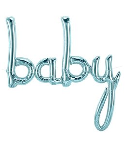 North Star Balloons 46" Script Baby Pastel Blue -Pkg