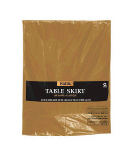 Amscan Inc. Plastic Table Skirts - 14 Ft. X 29 Inch Gold