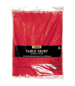 Amscan Inc. Plastic Table Skirts - 14 Ft. X 29 " Red