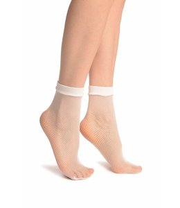 Leg Avenue Socks- Fishnet Anklets White