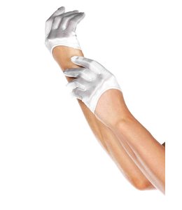 Leg Avenue Gloves - Mini Cropped White Satin