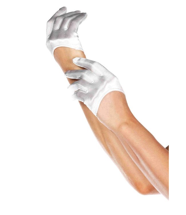 Leg Avenue Gloves - Mini Cropped White Satin