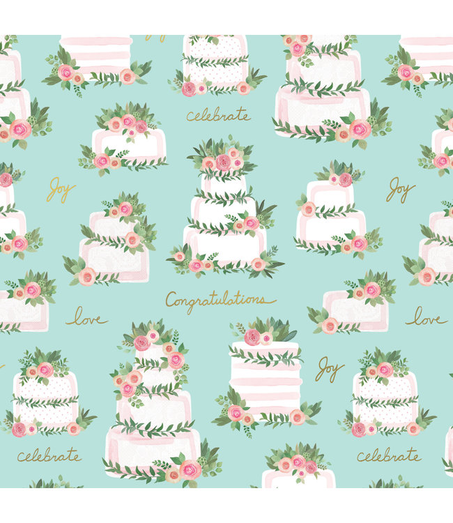 The Gift Wrap Company Wrapping Papper Roll - 5' Wedding Cakes