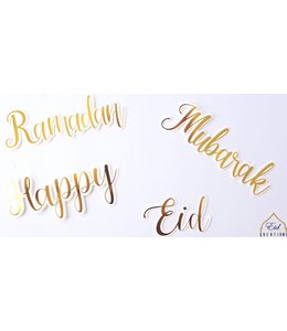Eid Creations LLC Ramadan Cutouts - Eid, Happy & Mubarak 5ct each