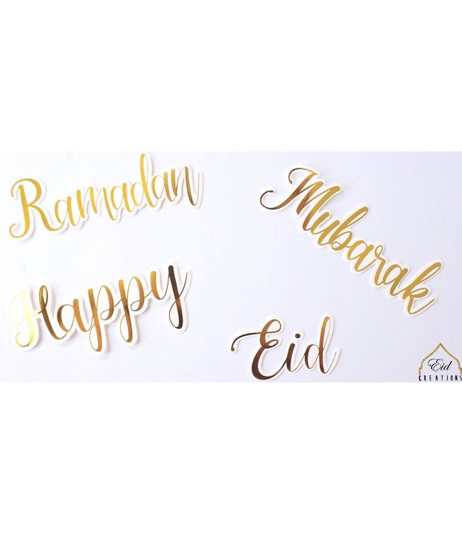 Eid Creations LLC Ramadan Cutouts - Eid, Happy & Mubarak 5ct each
