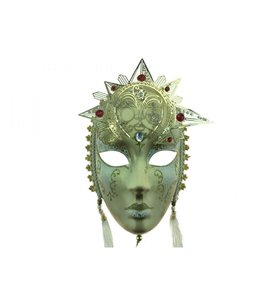 KBW Global Full Face Mask W/Gems And Tassels-Gold