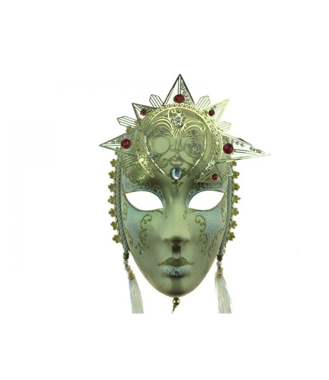 KBW Global Full Face Mask W/Gems And Tassels-Gold