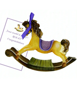 Stevie Streck Designs Greeting Card - Rocking Horse Glittered