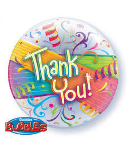 Qualatex 22 Inch Mylar Balloon-Single Bubble Thank You Streamers