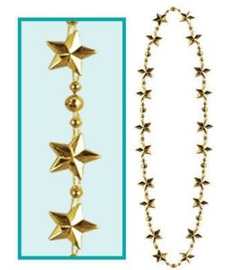Party Time Star Bead Necklace - Gold