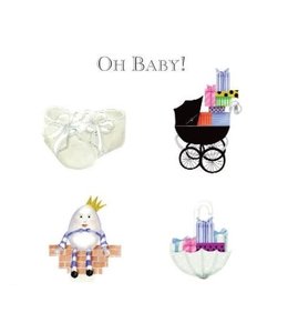 Stevie Streck Design Hand Finished Greeting Card-Baby