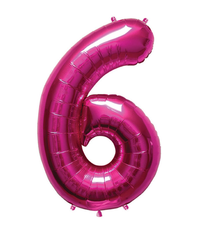 North Star Balloons 34 Inch Balloon Number 6 Fuschia