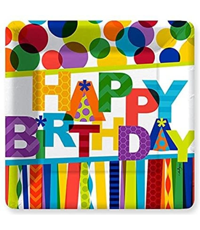 Design Design Dinner Plate-Happy Birthday Hooray