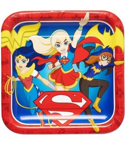 Amscan Inc. Superhero Girls-9 Inch Square Plates 8/pk