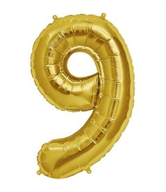 North Star Balloons 34'' Balloon Number 9 Gold