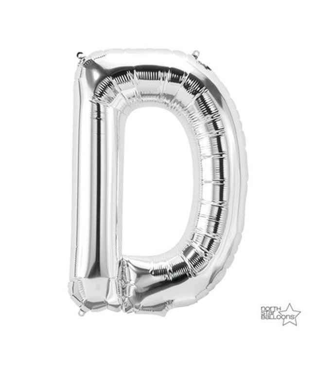 North Star Balloons 34'' Balloon Letter D Silver