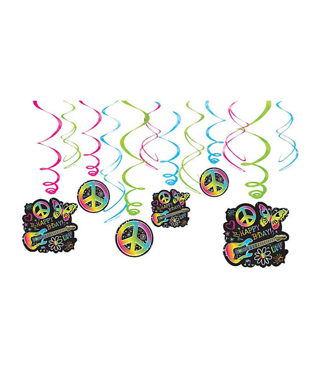Amscan Inc. Dec Swirl Val Pk Neon Bday