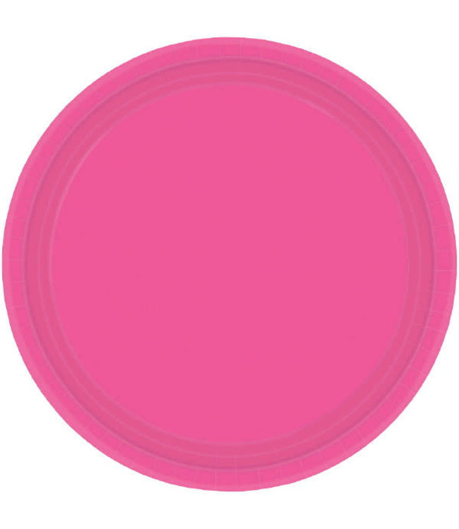 Amscan Inc. 7'' Paper Plates-Bright Pink