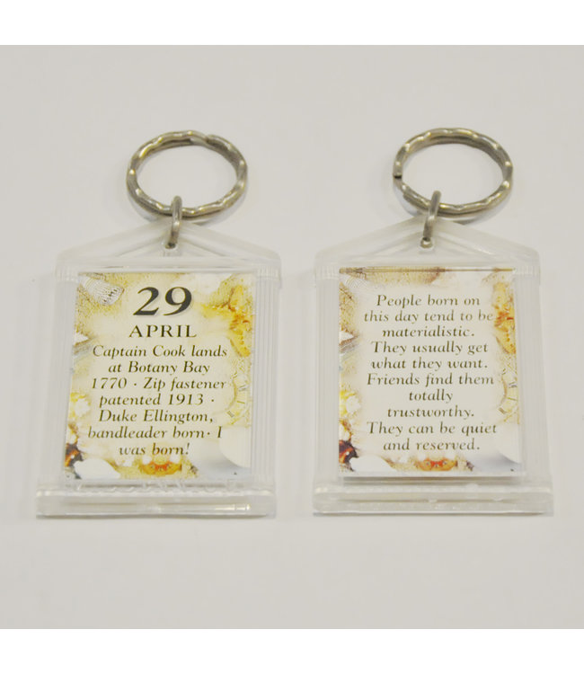 History & Heraldry The Day You Were Born Keyring - Apr 29