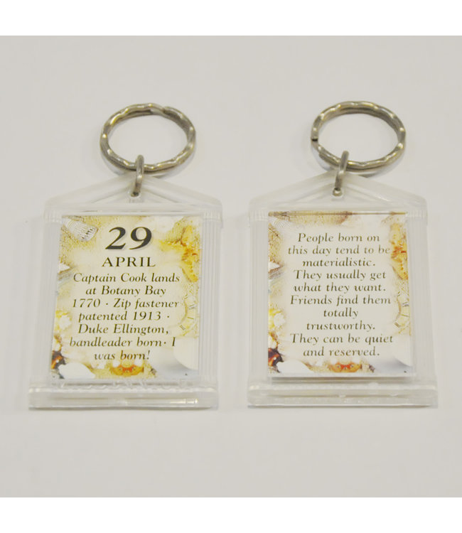 History & Heraldry The Day You Were Born Keyring - Apr 29