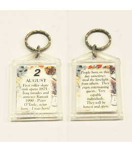 History & Heraldry The Day You Were Born Keyring - Aug 2