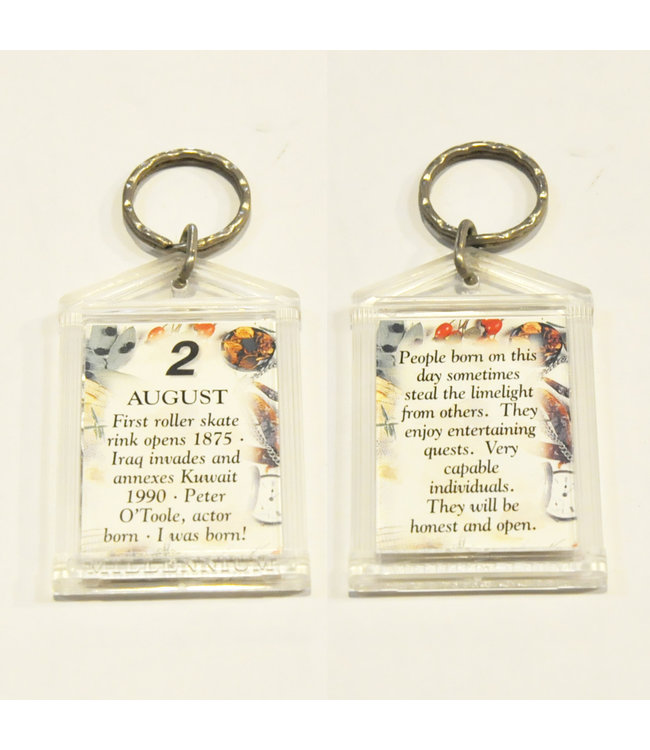 History & Heraldry The Day You Were Born Keyring - Aug 2