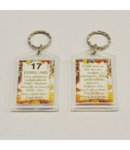 History & Heraldry The Day You Were Born Keyring - Feb 17