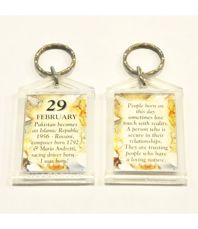 History & Heraldry The Day You Were Born Keyring - Feb 29