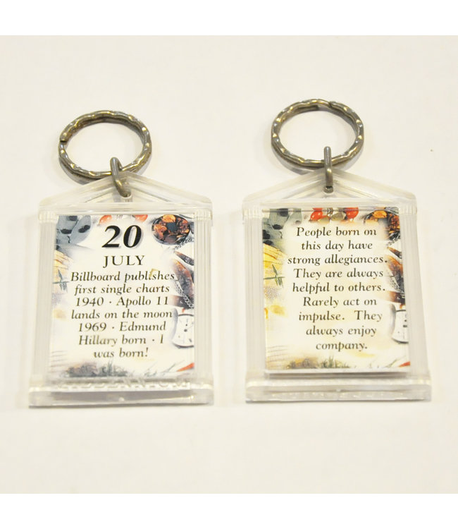 History & Heraldry The Day You Were Born Keyring - Jul 20