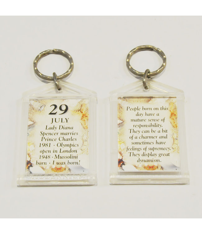 History & Heraldry The Day You Were Born Keyring - Jul 29