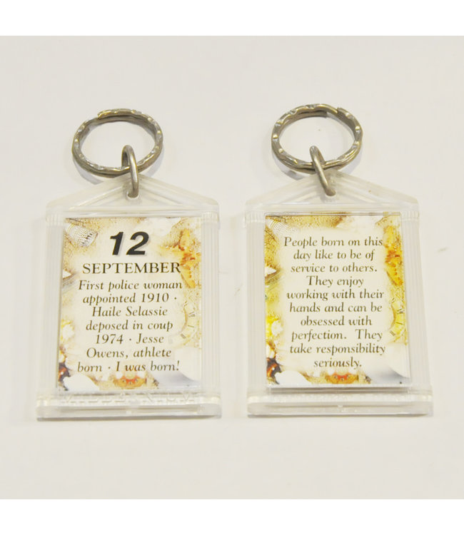 History & Heraldry The Day You Were Born Keyring - Sep 12