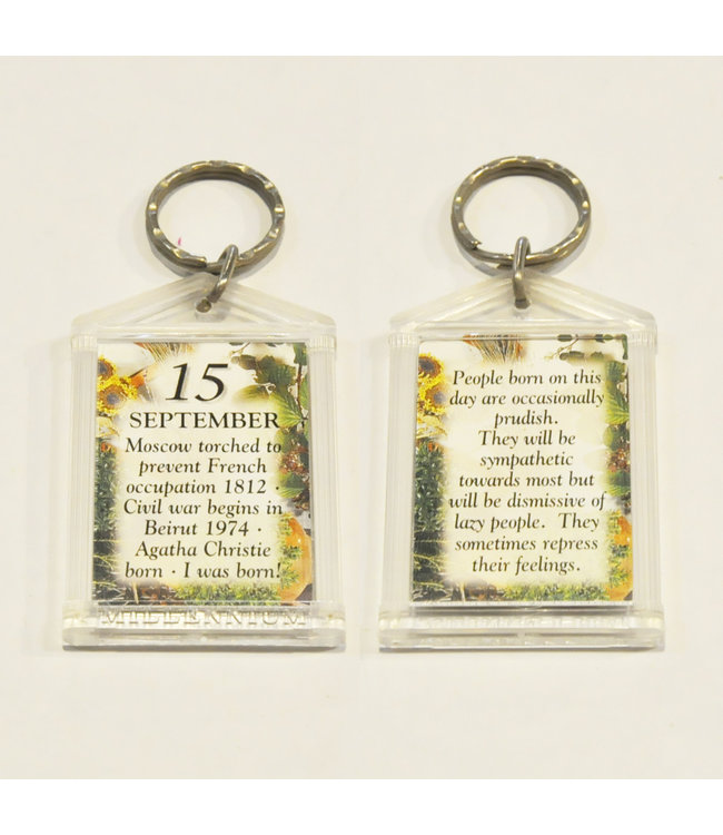 History & Heraldry The Day You Were Born Keyring - Sep 15