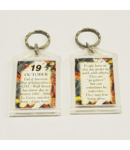 History & Heraldry The Day You Were Born Keyring - Oct 19