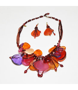 Bijou Earrings And Necklace-Rose Petals