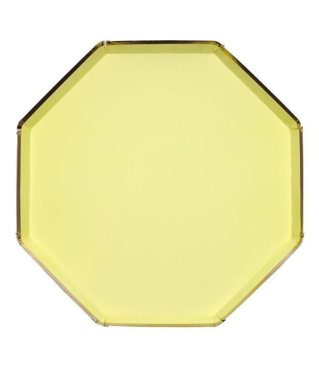 Meri Meri Side Plates (8.25 x 8.25) Inches 8/pk-Pale Yellow
